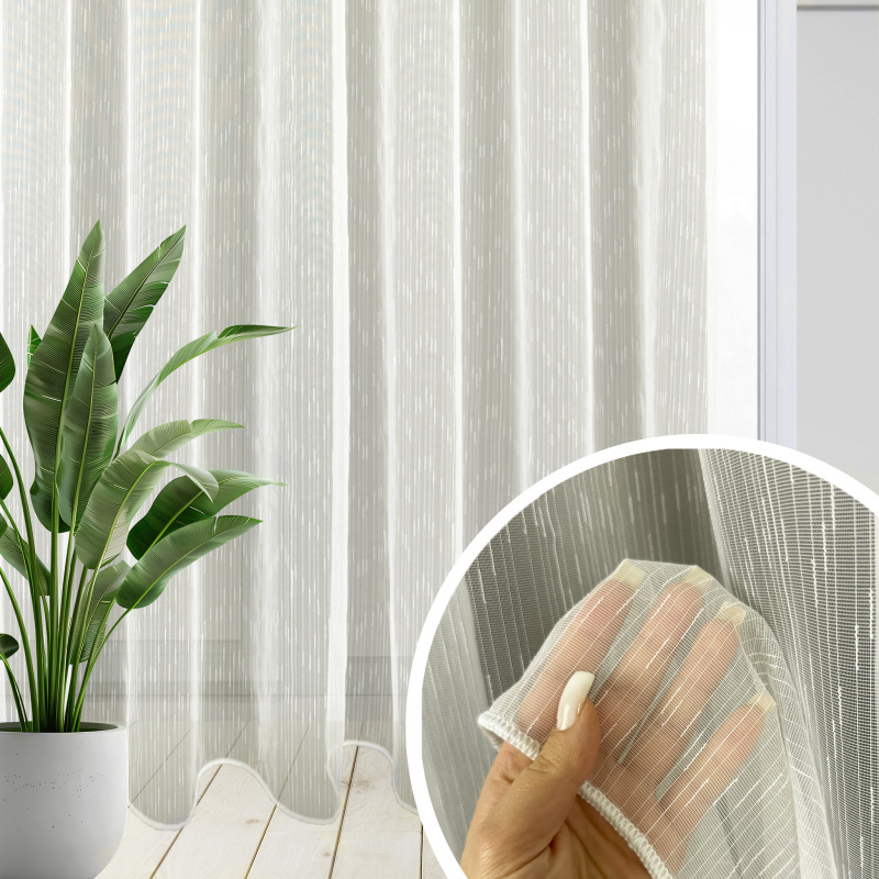 Ervi voálová záclona s olůvkem smetanová - 162, metráž