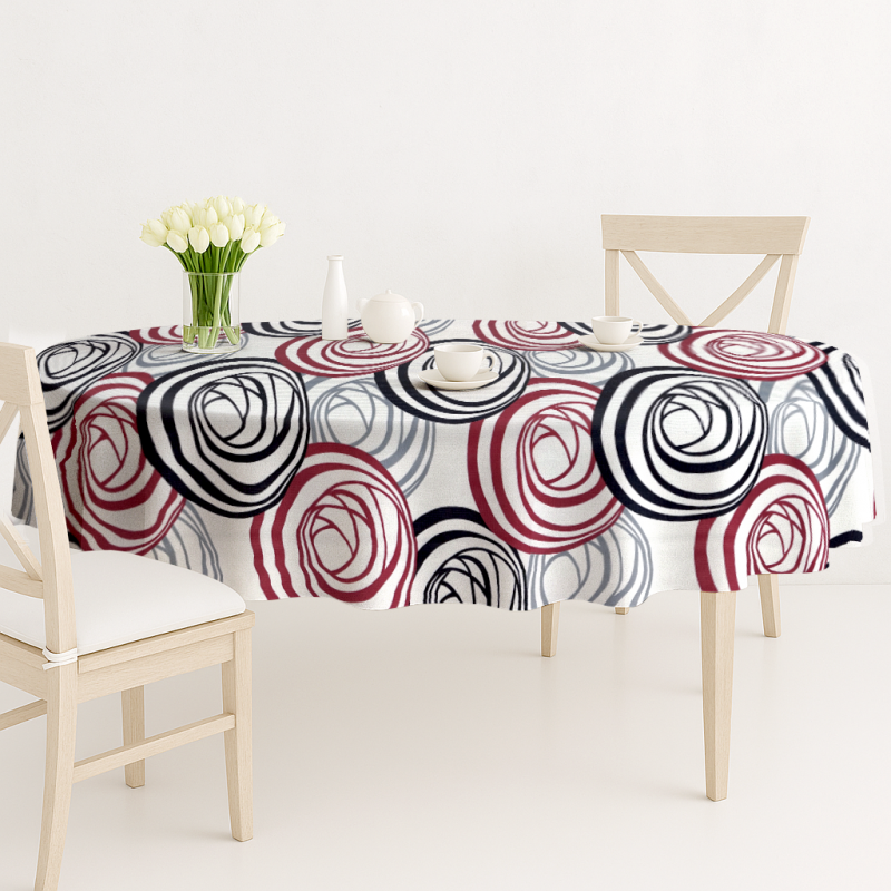 Ervi dekorační ubrus na stůl oválný - Retro Spirály