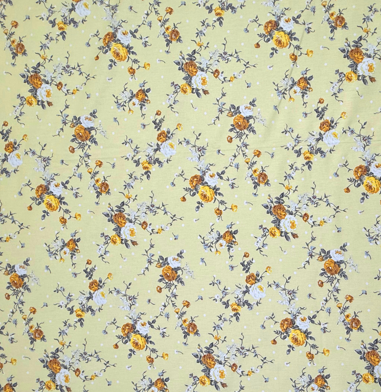 Ervi Bavlněné povlečení - Žlutá Růžová Zahrada