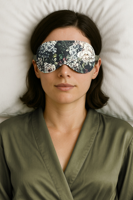 Ervi Luxusní bavlněný saténový župan DELUXE – Květinový sen