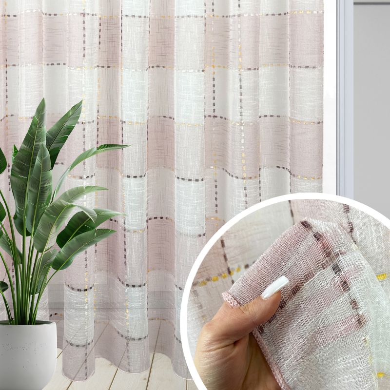 Ervi záclona s olůvkem ve lněném vzhledu - LE 88, metráž