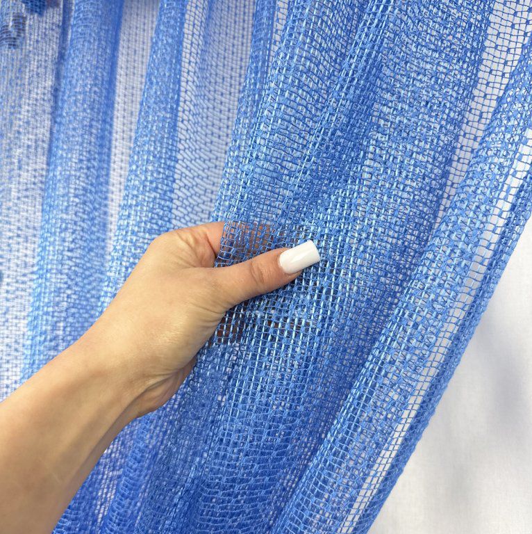 Ervi hotová dekorační Sada záclon Vzdušná elegance - modrá