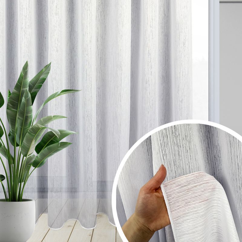 Ervi strukturovaná voálová záclona s olůvkem bílá - Moderní jemnost, metraž