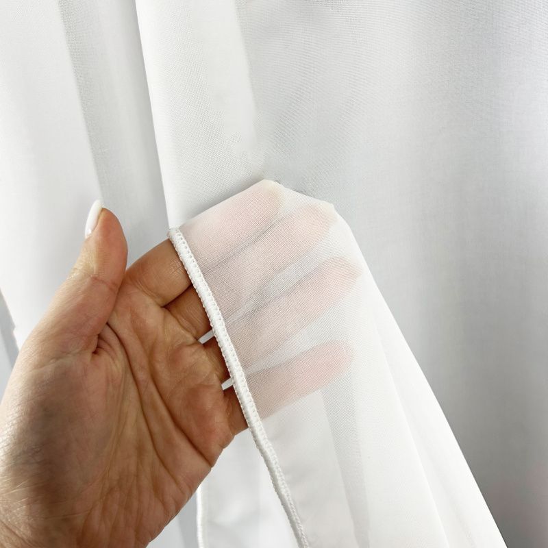 Ervi voálová﻿ hotová záclona s řasící páskou - bílá 0101(různé velikosti)