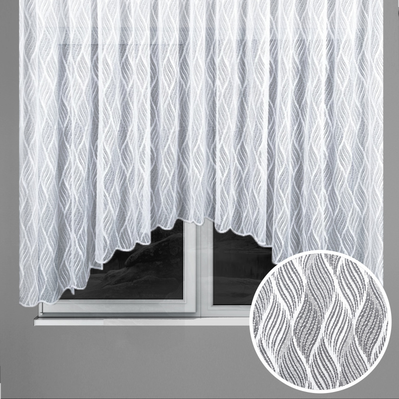 Ervi oblouková hotová záclona s řasící páskou - 7171