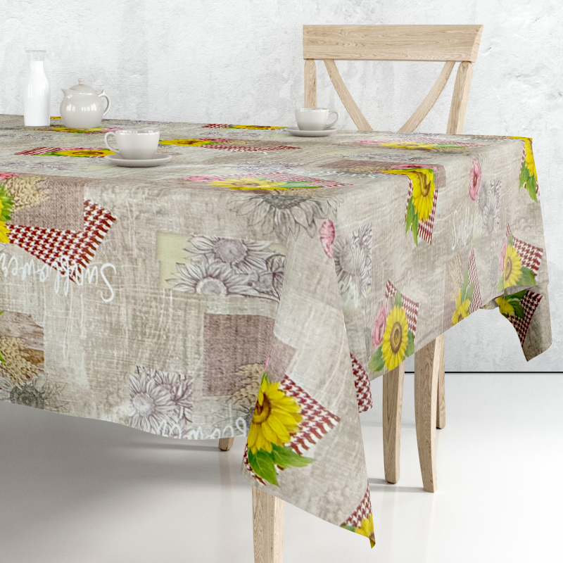 Ubrus PVC M-199- slunečnice metráž šířka 140cm