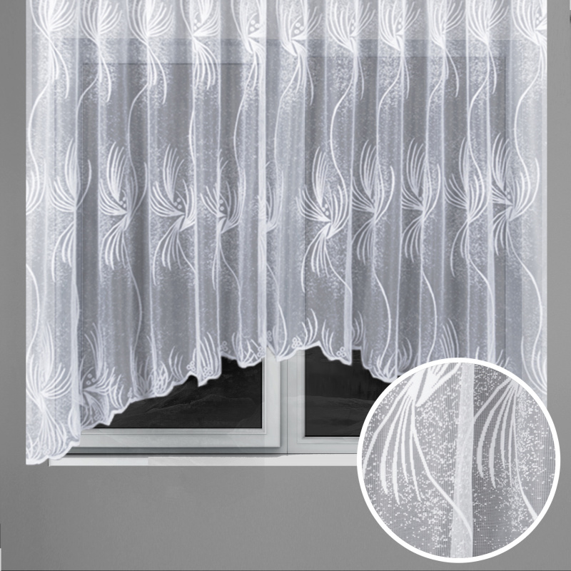 Ervi oblouková hotova záclona s řasící páskou - 7044