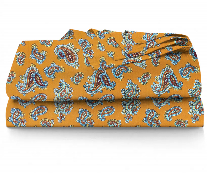 Ervi bavlněné prostěradlo - turecké okurky na oranžovém