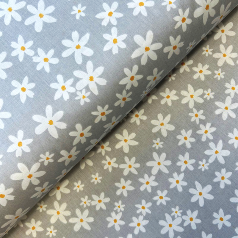 Ervi Bavlněná látka/plátno š.240cm -  květinky na šedém - 26186-1,