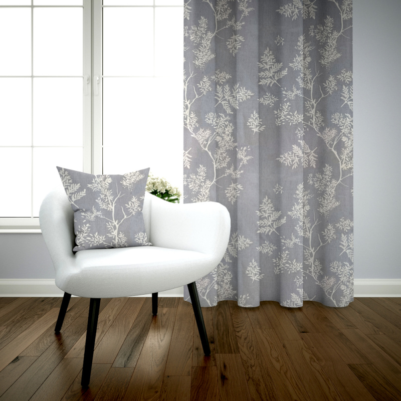 Ervi bavlněný závěs metrážový - bílé větvičky