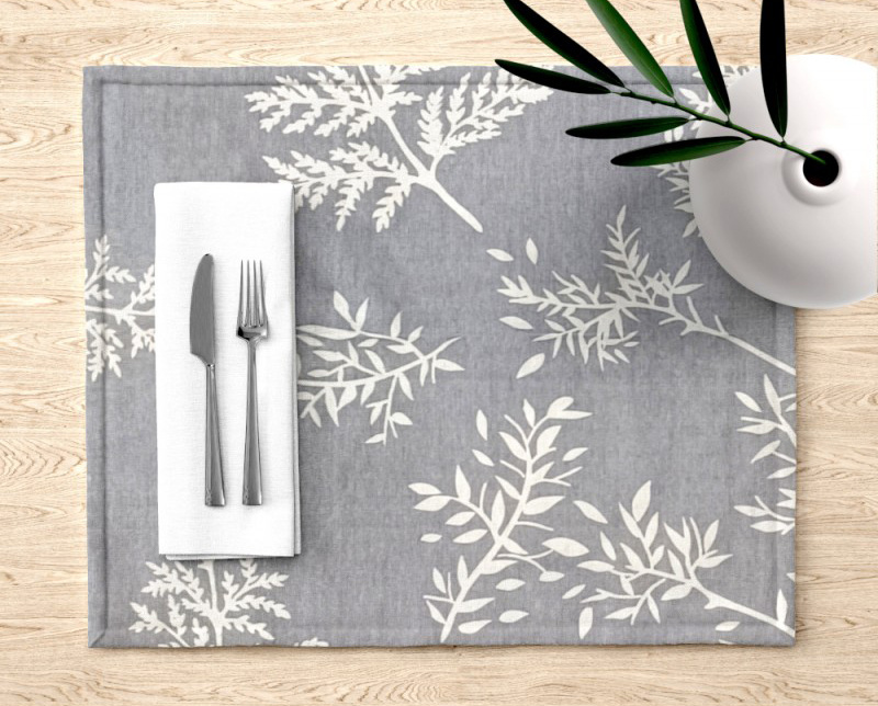 Ervi bavlněné prostírání na stůl - bílé větvičky