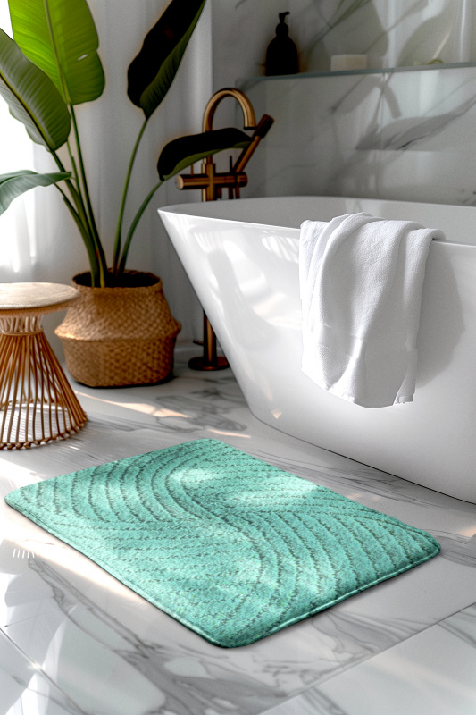 Koupelnová předložka tyrkysová Comfort, 1 set