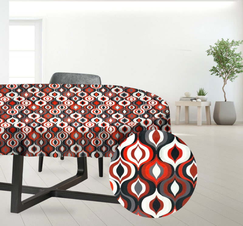 Ervi dekorační ubrus na stůl oválný -  DGT červený