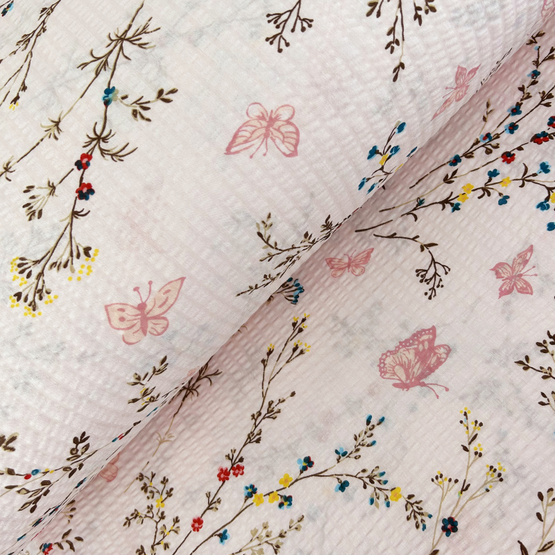 Ervi bavlna - krep š.240 cm - Romantický vzor č.23515-4, metráž