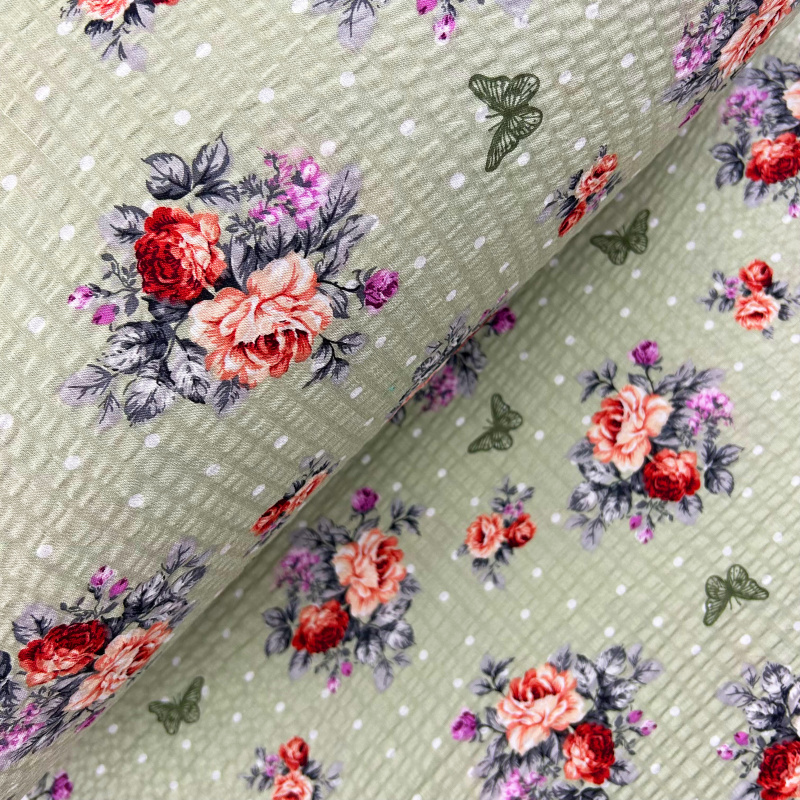 Ervi bavlna - krep š.240 cm - Romantický vzor č.25945-15, metráž