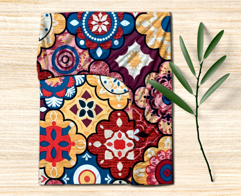 Ervi bavlněné napínací prostěradlo - barevný ornament