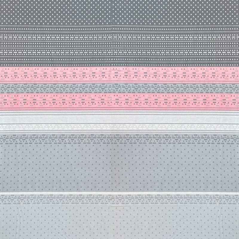 Ervi Bavlněná látka/plátno š.240cm - šedé a růžové vzorování č.9488-3, metráž