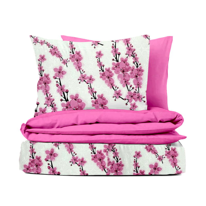 Ervi bavlněné povlečení oboustranné - květy sakury/růžové
