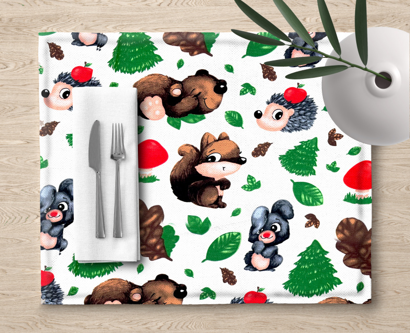 Ervi bavlněné prostírání na stůl - zvířátka