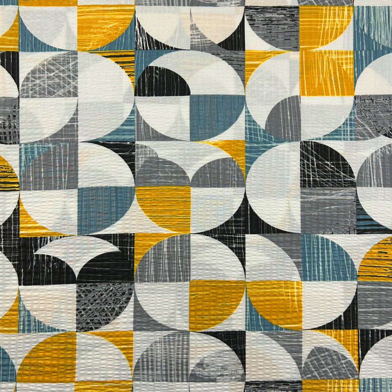 Ervi bavlna - krep š.240 cm - Geometrický vzor č.26710-6, metráž