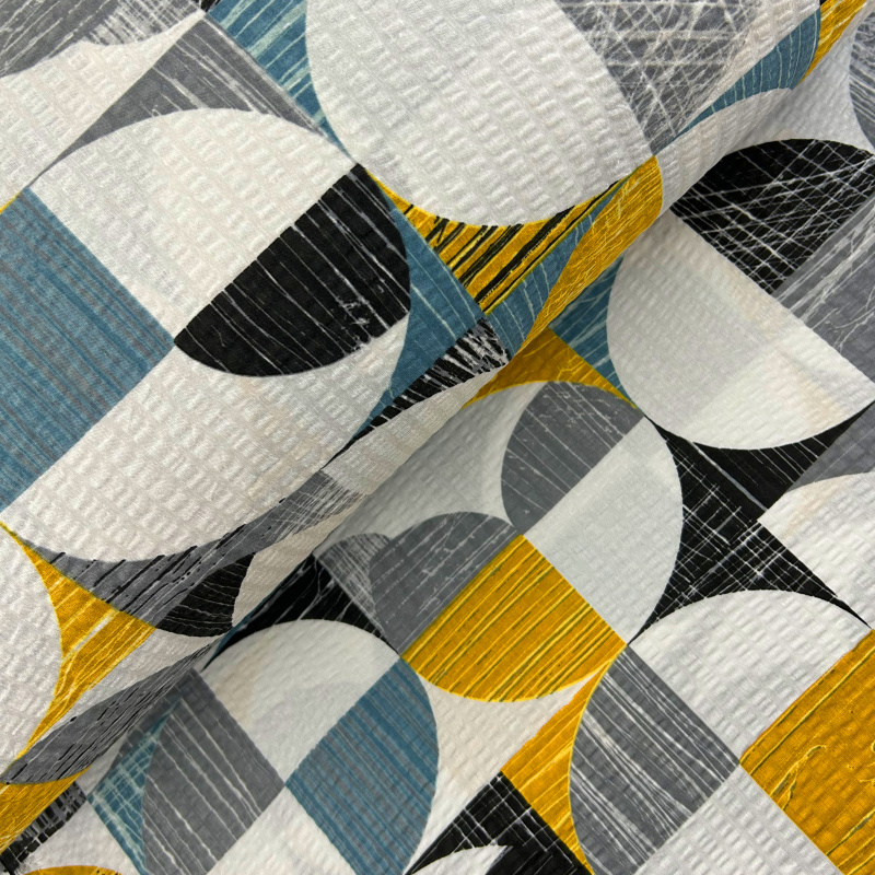 Ervi bavlna - krep š.240 cm - Geometrický vzor č.26710-6, metráž