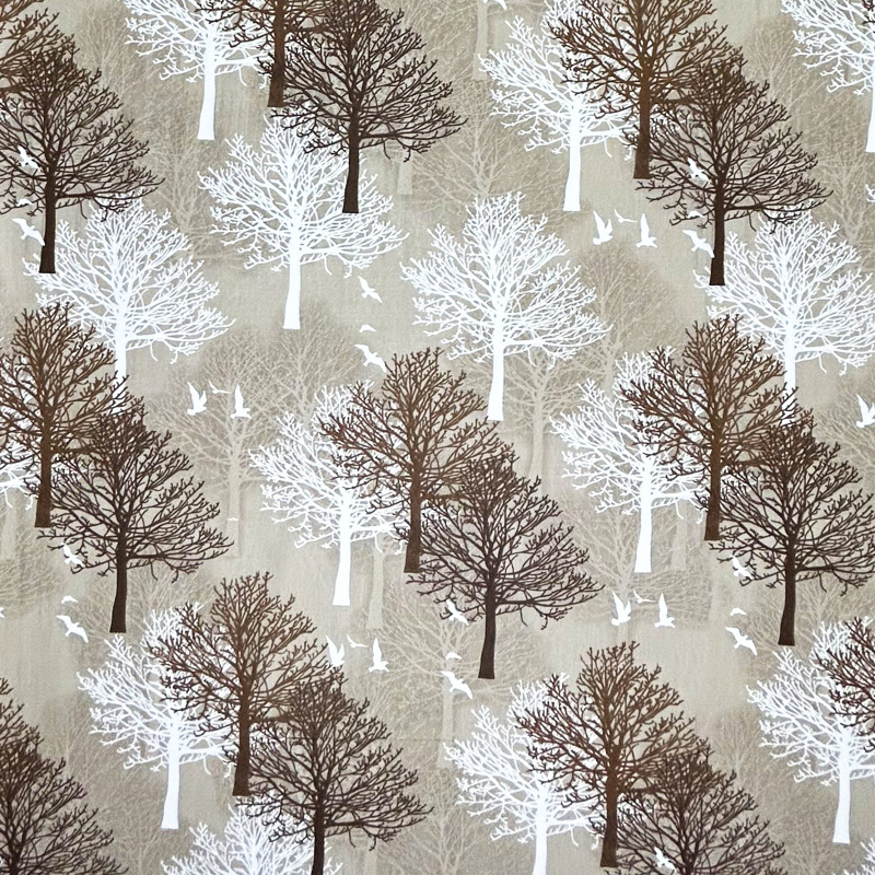 Ervi Bavlněná látka/plátno š.240cm - stromy na hnědém č.46600-7, metráž