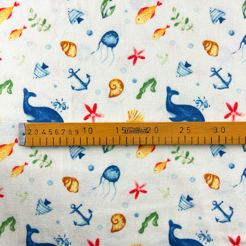 Ervi bavlna flanel š.150 cm  mořský svět 25348-5, metráž