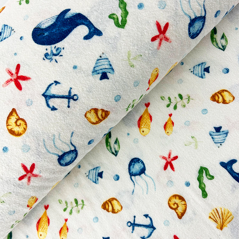 Ervi bavlna flanel š.150 cm  mořský svět 25348-5, metráž