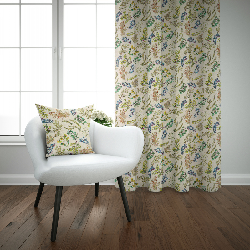 Ervi gobelínový zatemňovací termo závěs - Green Leaves