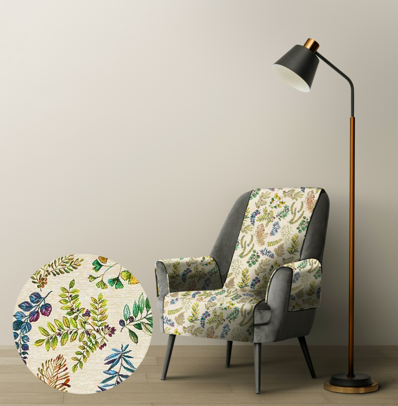 Ervi dekorační přehoz na křeslo - Green Leaves