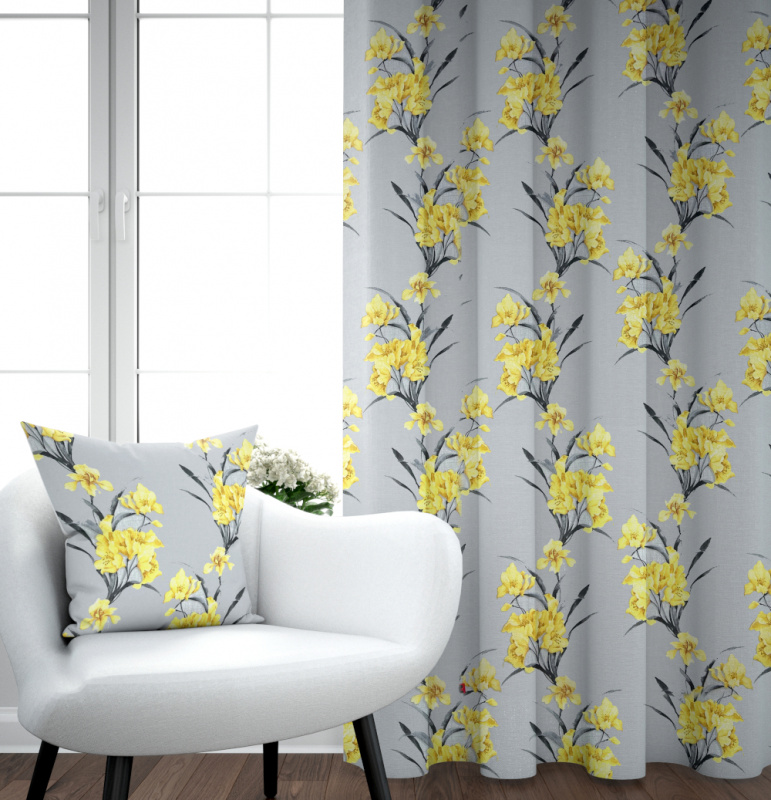 Ervi bavlněný závěs - žluté kosatce