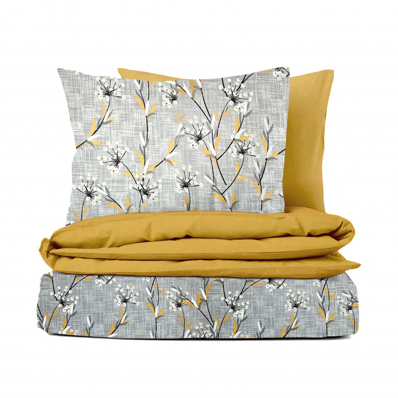 Ervi bavlněné povlečení oboustranné - luční květiny/žluté
