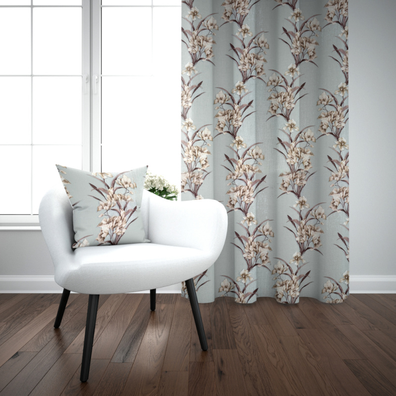 Ervi bavlněný závěs - hnědé kosatce