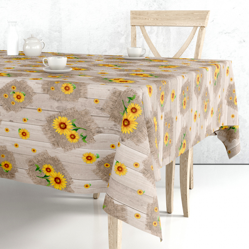 Ubrus PVC M-115A - Slunečnice, metráž šířka 140cm