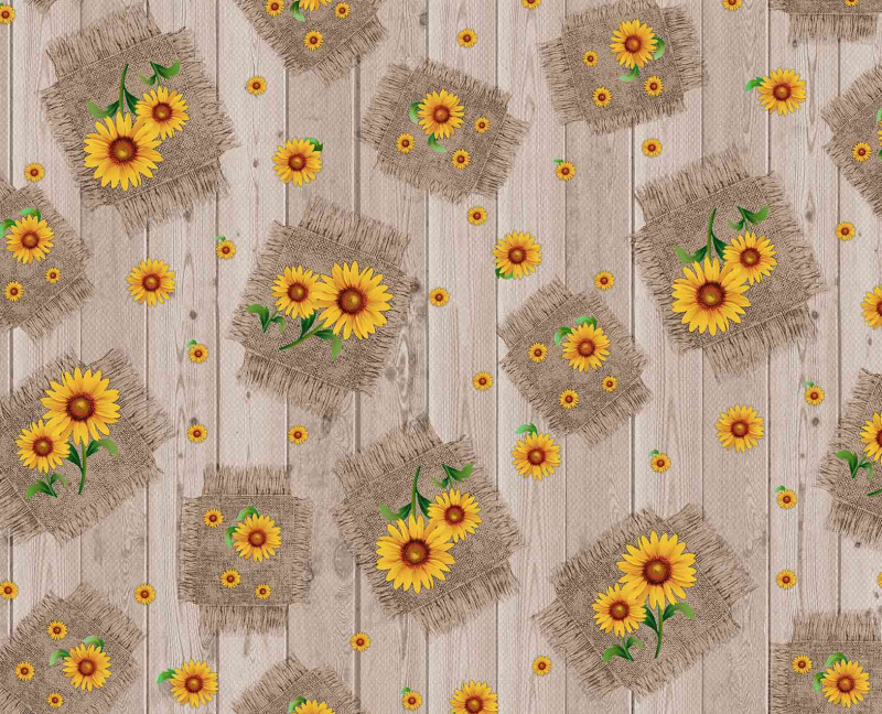 Ubrus PVC M-115A - Slunečnice, metráž šířka 140cm