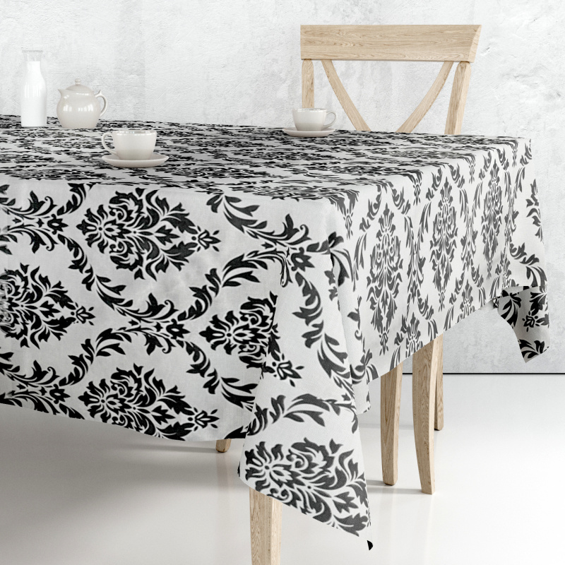 Ubrus PVC DC-302N střibrno/černý 140cm x 20m