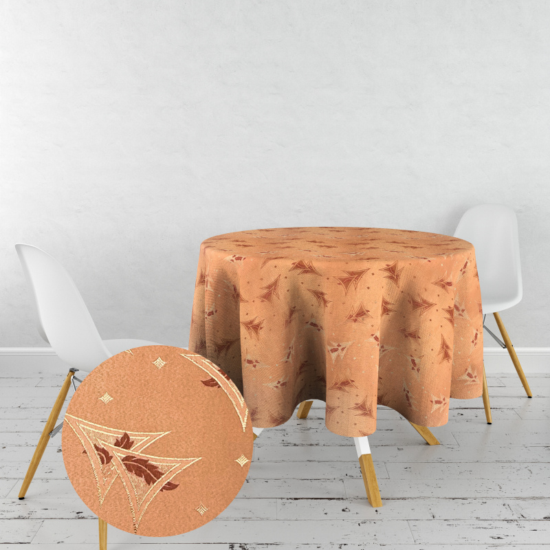 Ervi dekorační ubrus na stůl kulatý - Sabrina oranžovo-béžová