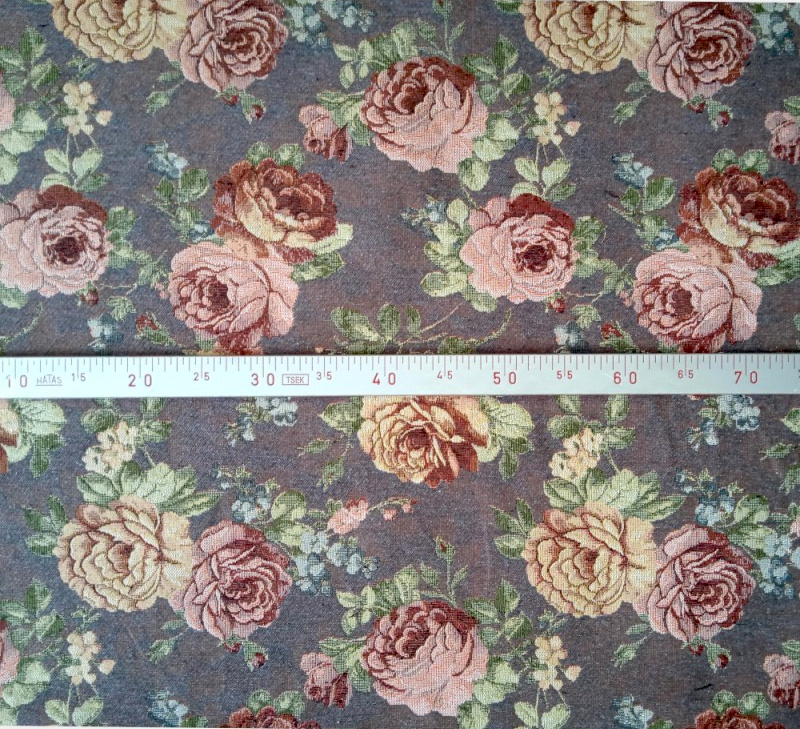 Dekorační/potahová gobelínová látka Gold - šedohnědá