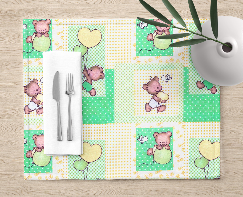 Ervi bavlněné prostírání na stůl - Medvídek a balonky