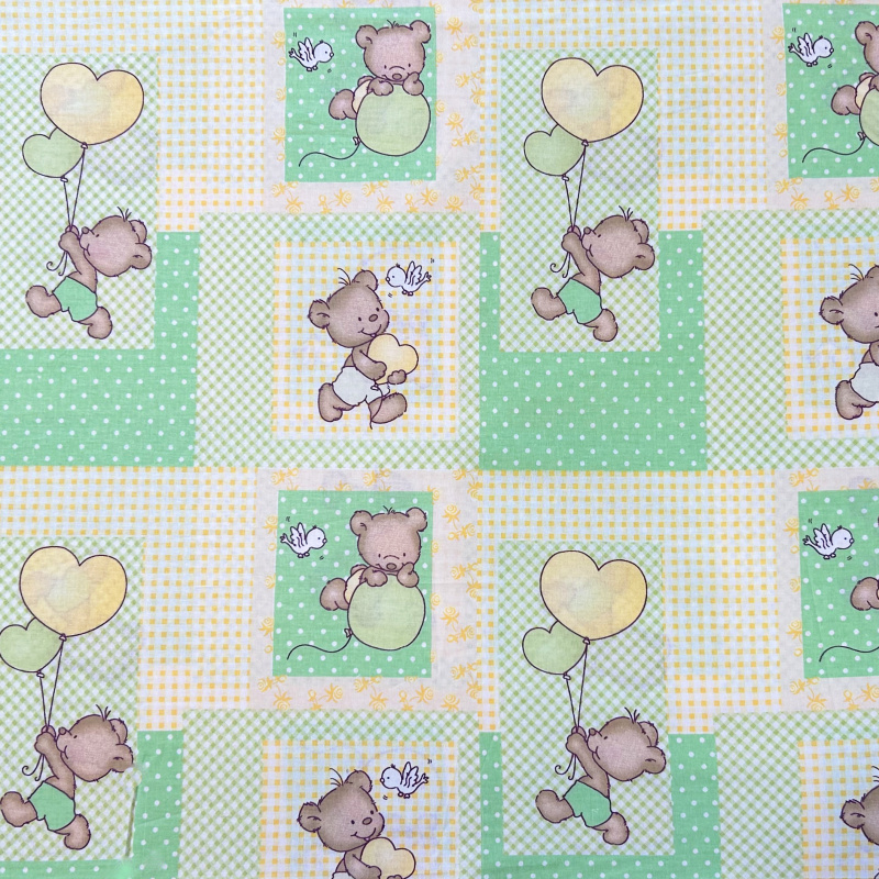 Ervi Bavlněná látka/plátno š.240cm - Medvídek a balonky-10440-3, metráž