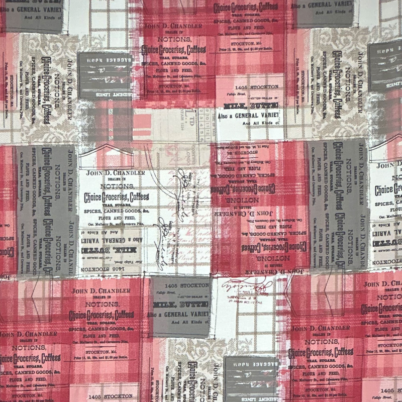 Ervi Bavlněná látka/plátno š.240cm - Sherlock/červená - 70051-2, metráž