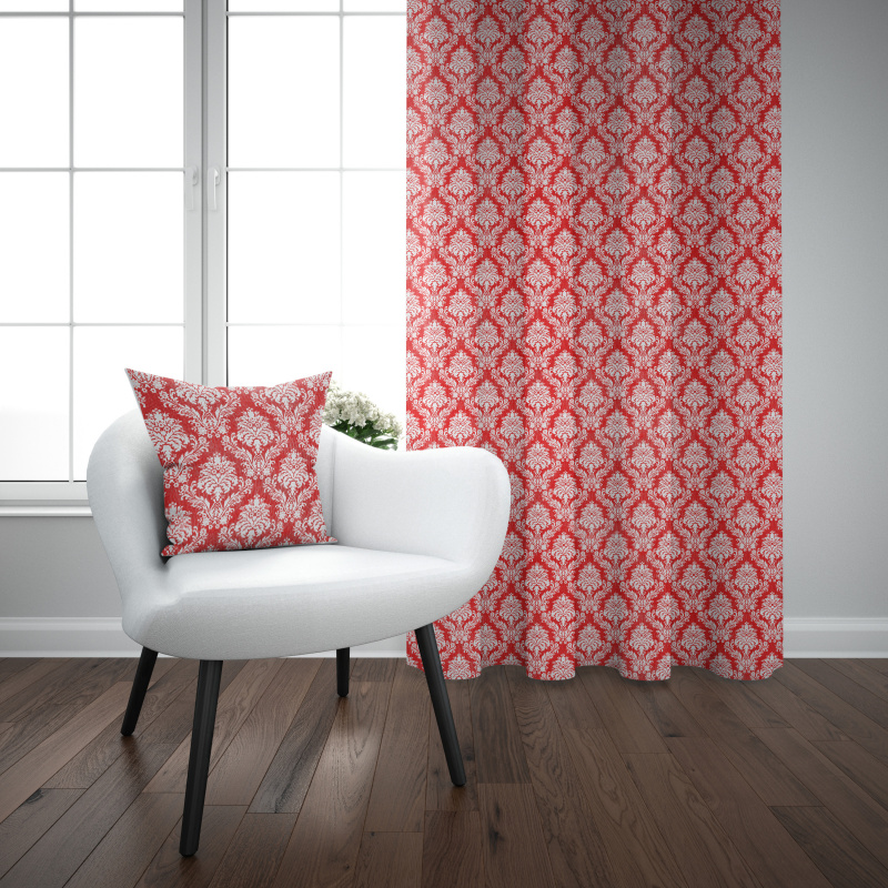 Ervi bavlněný závěs - ornament červený