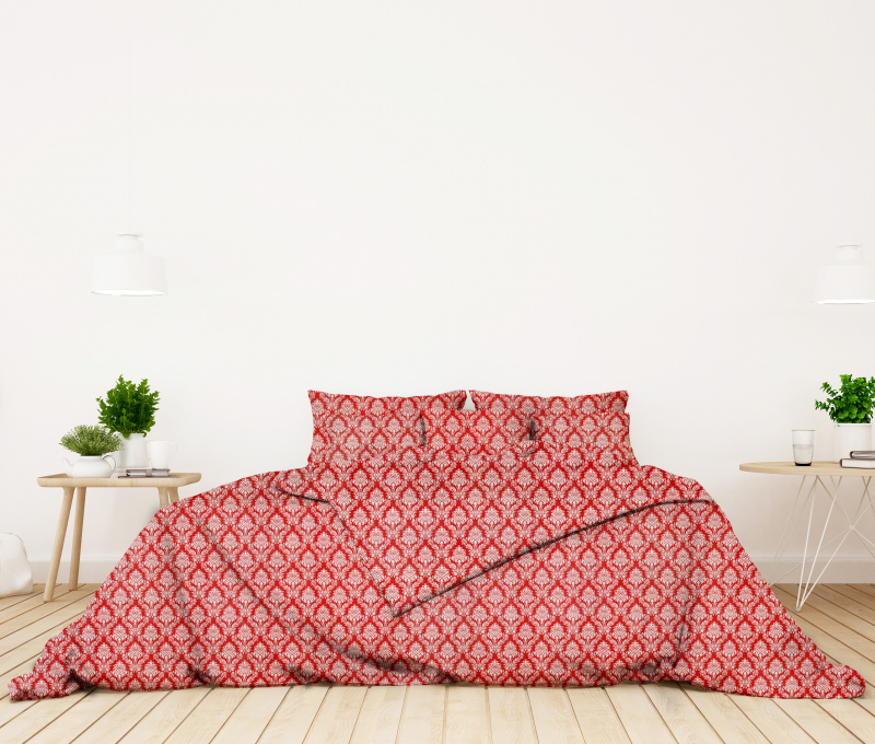 Ervi bavlněné povlečení - Zámecký vzor červený