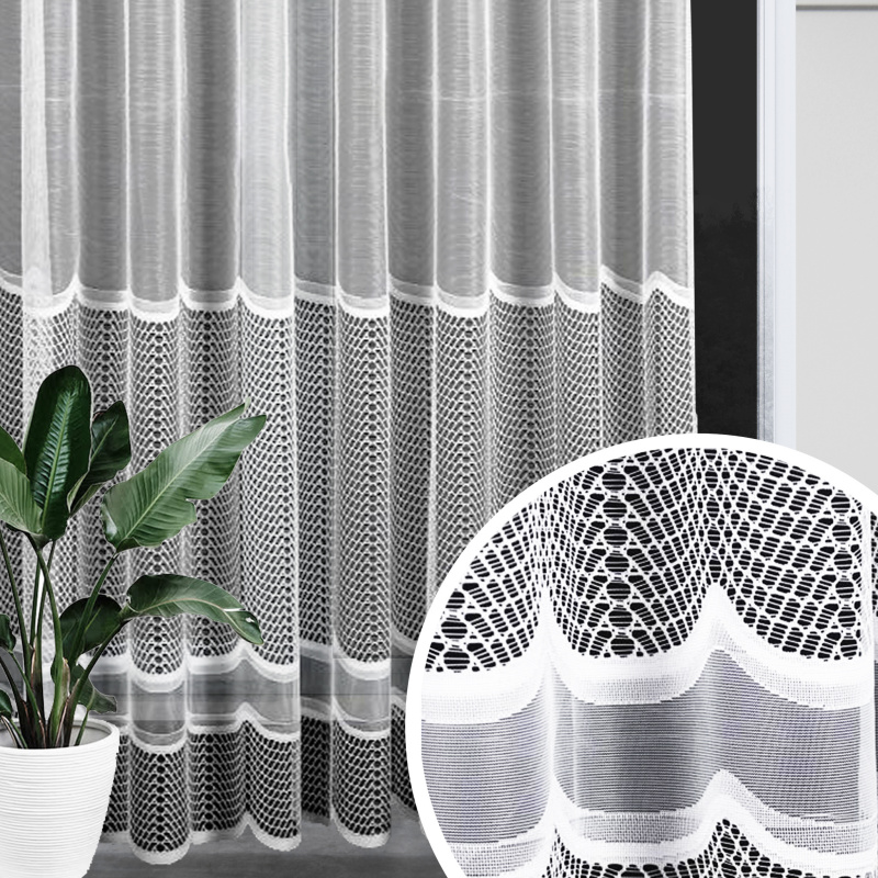 Ervi žakárová záclona bílá 7378, metráž