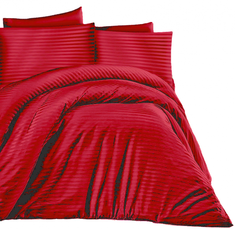 Ervi Luxsusní Damaškové Saténové bavlněné povlečení - Granat