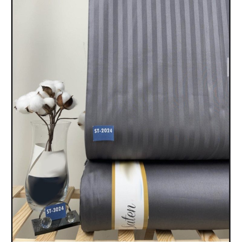 Ervi Luxsusní Damaškové Saténové bavlněné povlečení - Quartz