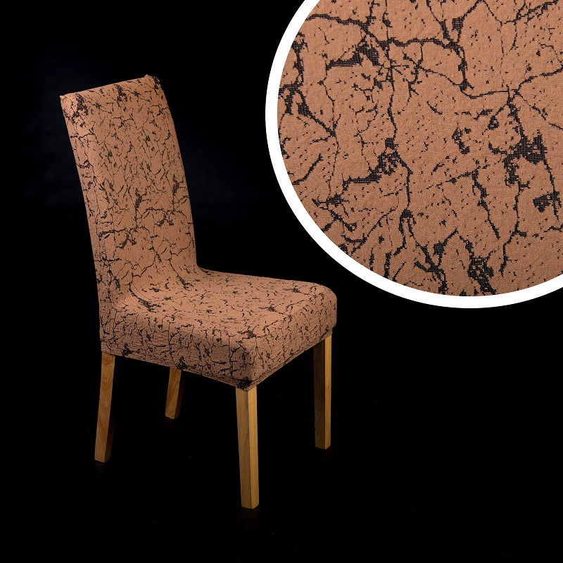 Napínací potah na židli s opěradlem Amsterdam - hnědý
