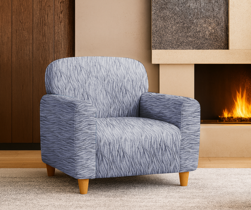 Napínací potah na křeslo Glamour - šedý