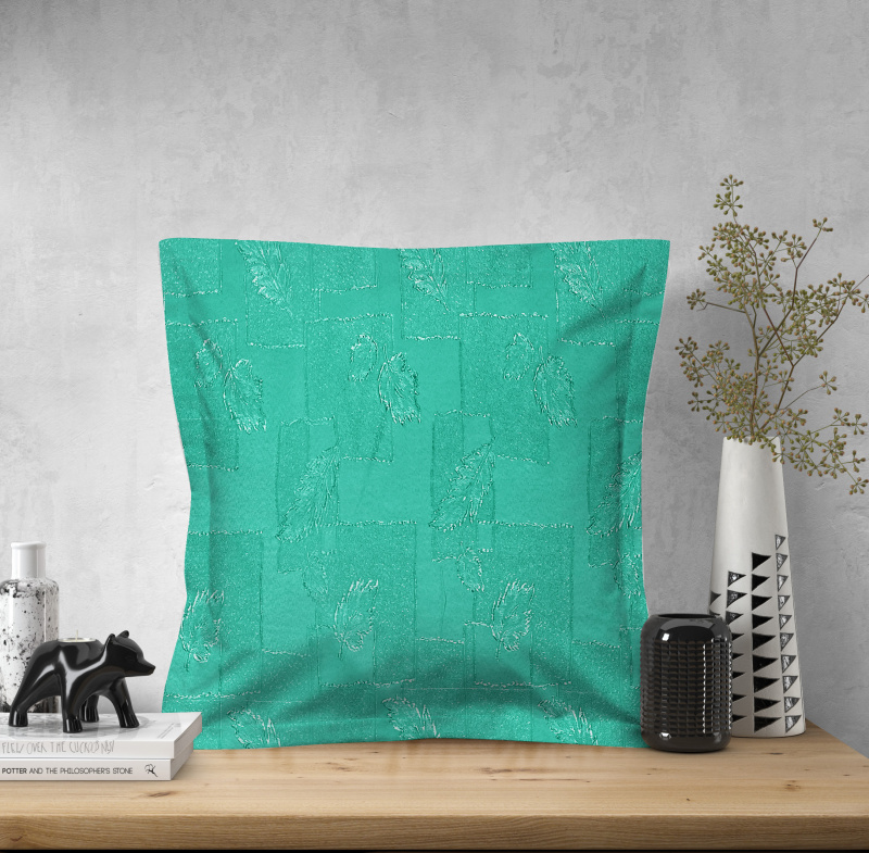 Ervi povlak na polštář dekorační s lemem - Estella listy zelená