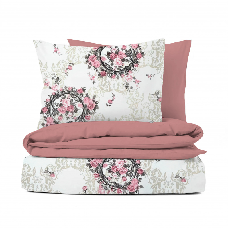 Ervi bavlněné povlečení oboustranné - Barokní růže/růžové